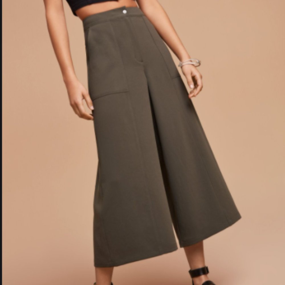 Aritzia Wilfred Free Olive Wide Leg Pants